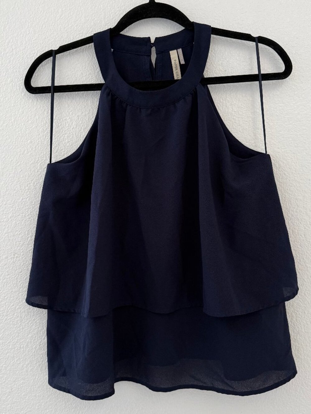 Paper Crane Tiered Halter Top — Size M